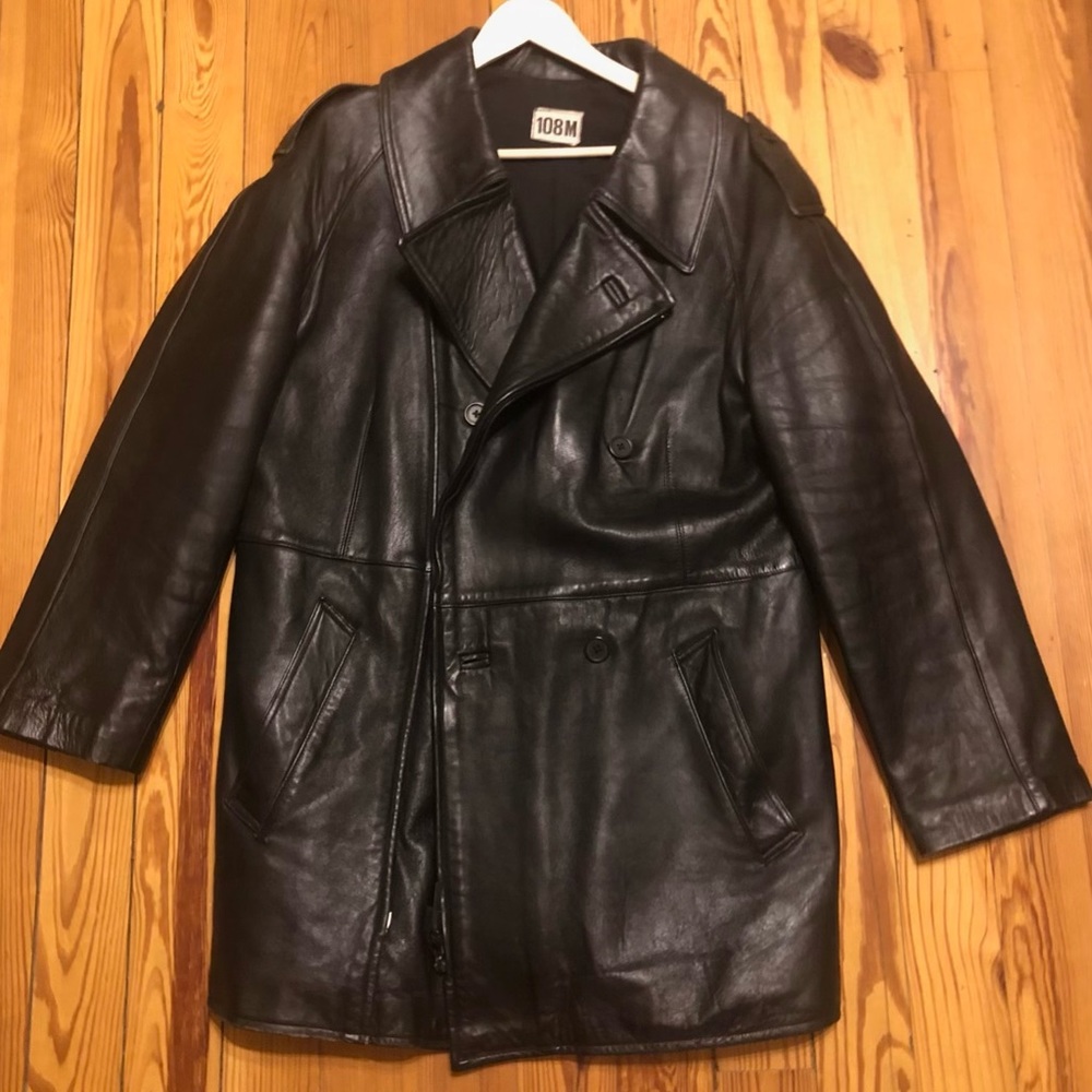 Absolutely Insane Vintage Parthenay French Leather Overcoat 1984.